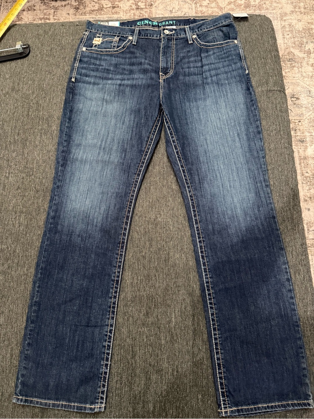 Men’s cinch jeans new with tags size 40 by 36 dark denim excellent western style - Picture 3 of 10